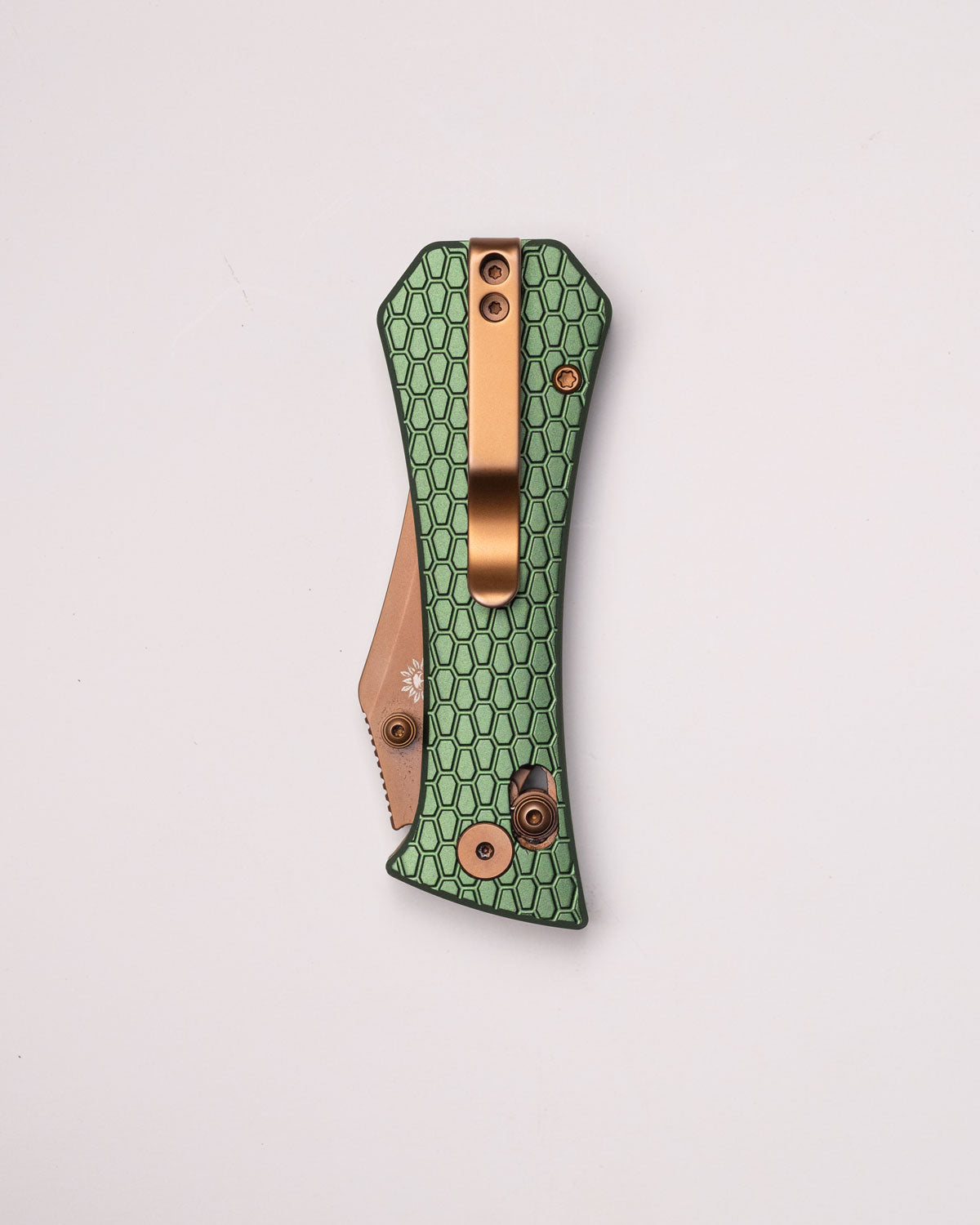 Pocket Bowie Deadhead Crossbar | Green Aluminium + Rose PVD 14C28N