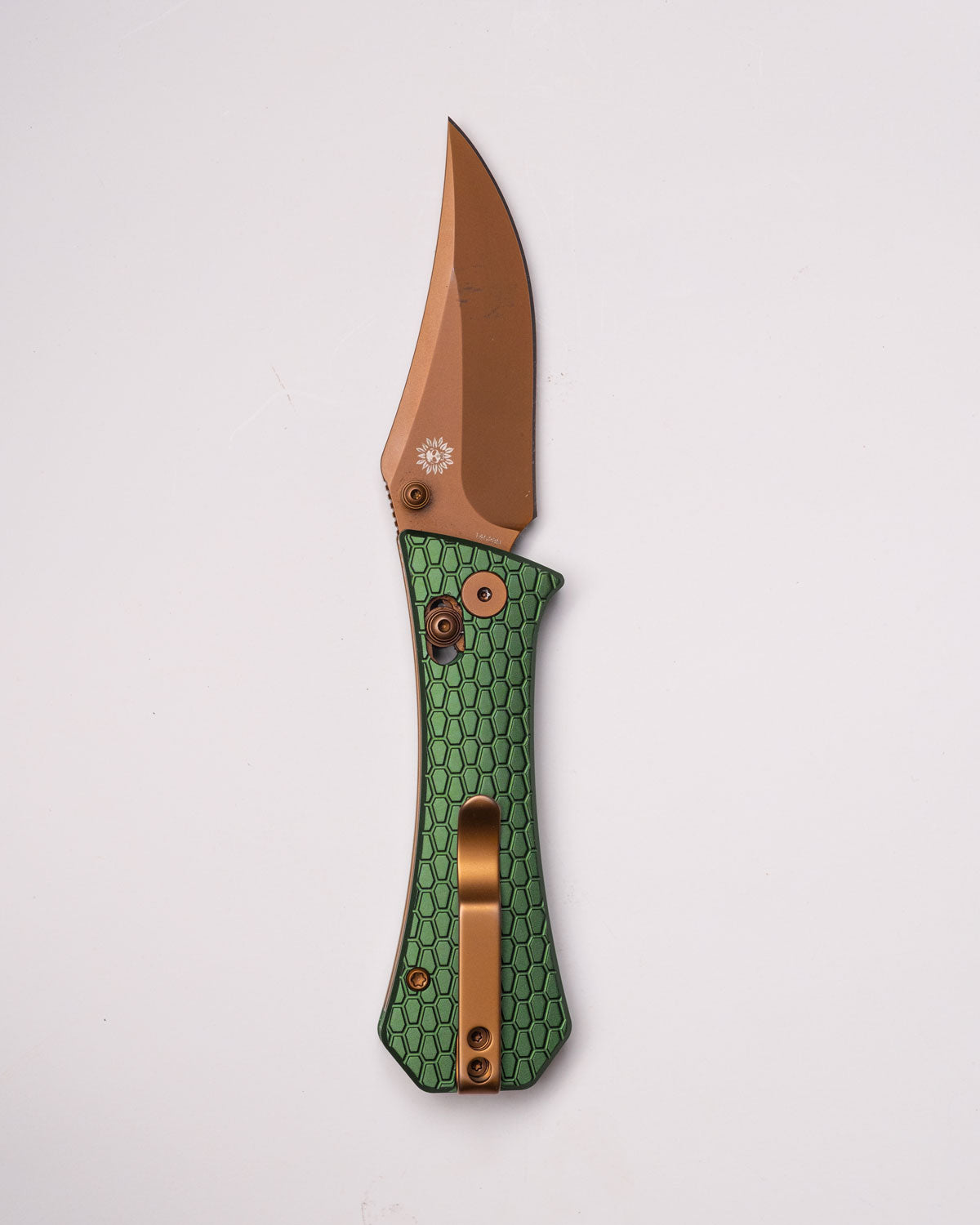 Pocket Bowie Deadhead Crossbar | Green Aluminium + Rose PVD 14C28N