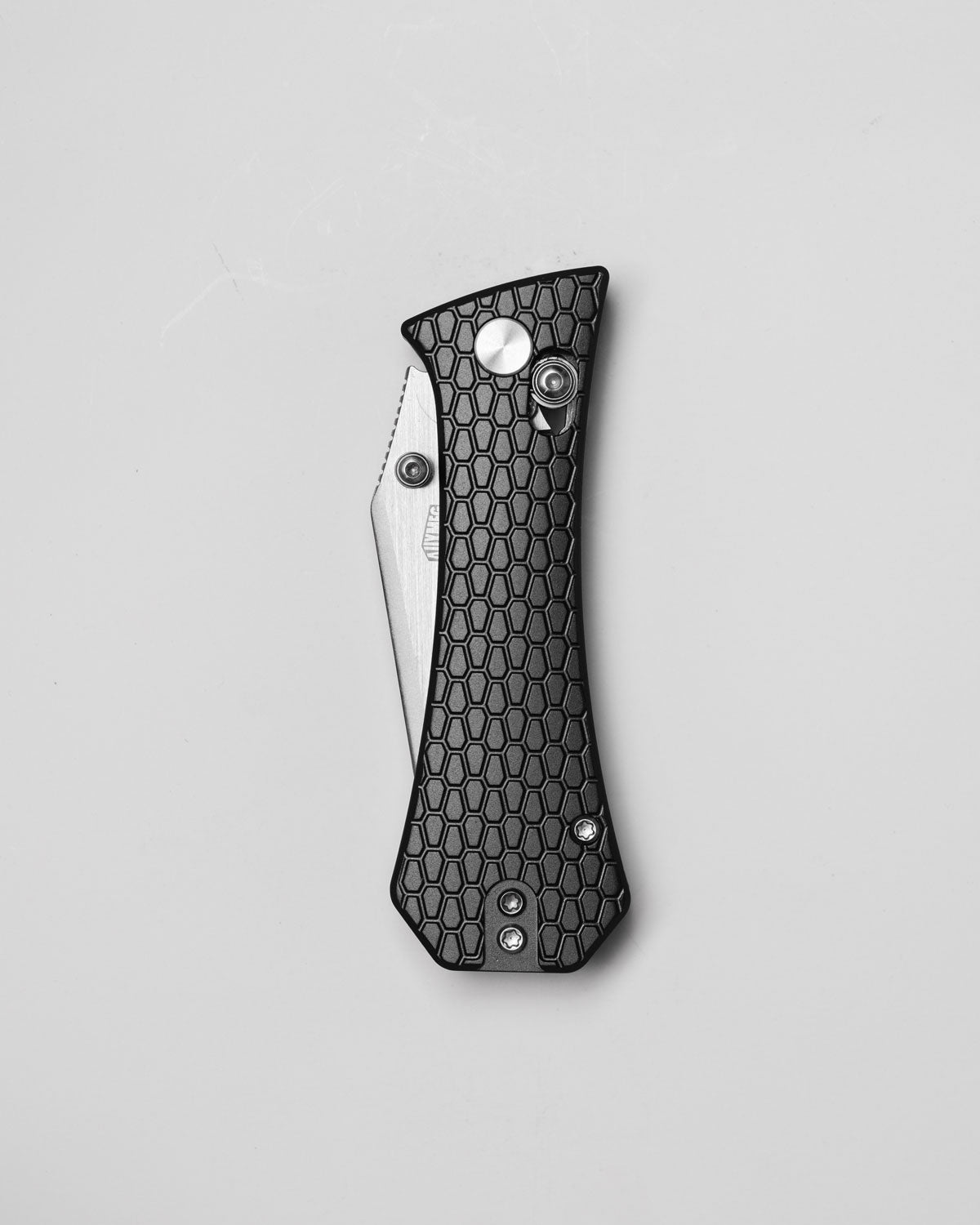 Coffin Tanto Deadhead Crossbar | Grey Aluminium + Stonewash 14C28N