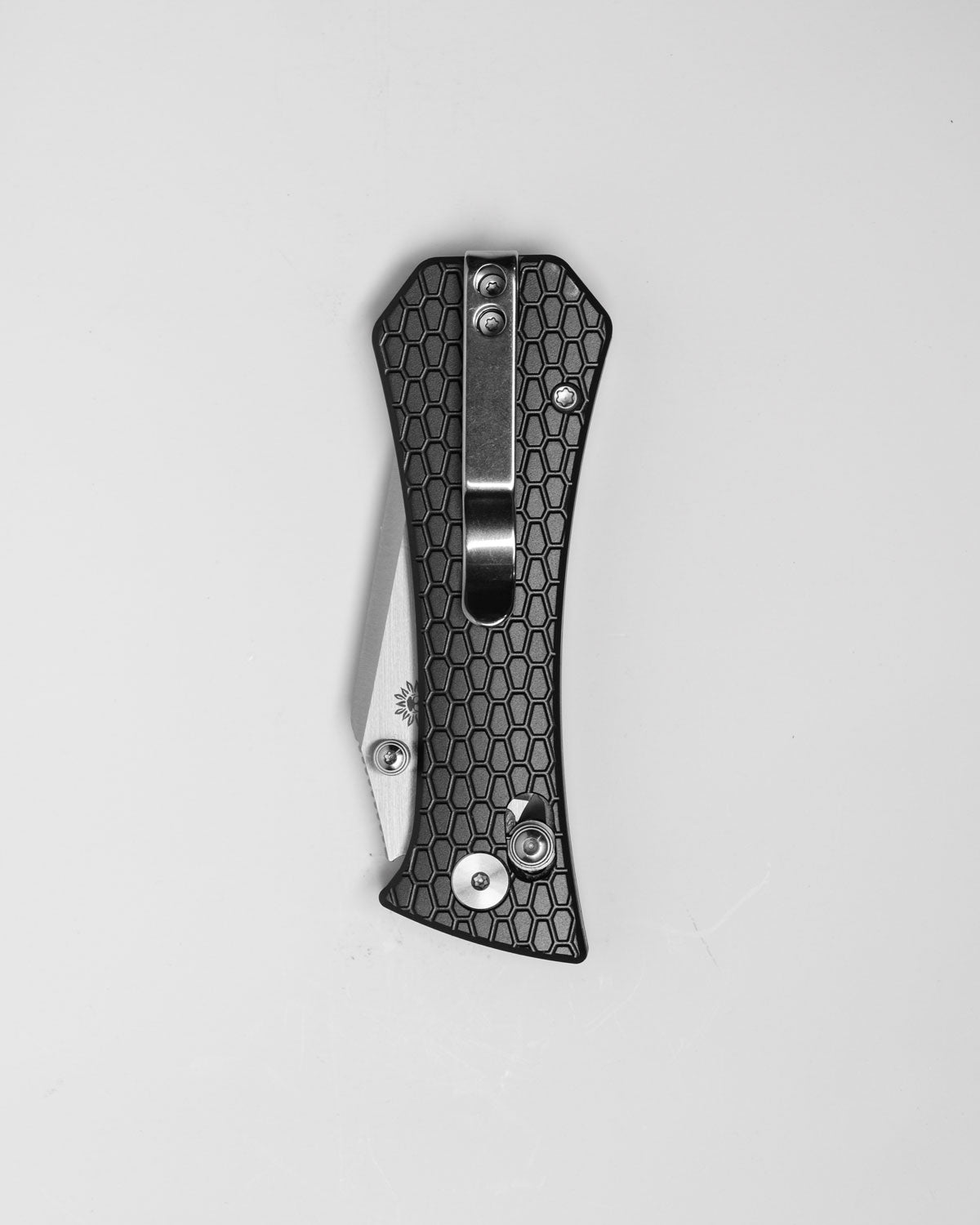 Coffin Tanto Deadhead Crossbar | Grey Aluminium + Stonewash 14C28N