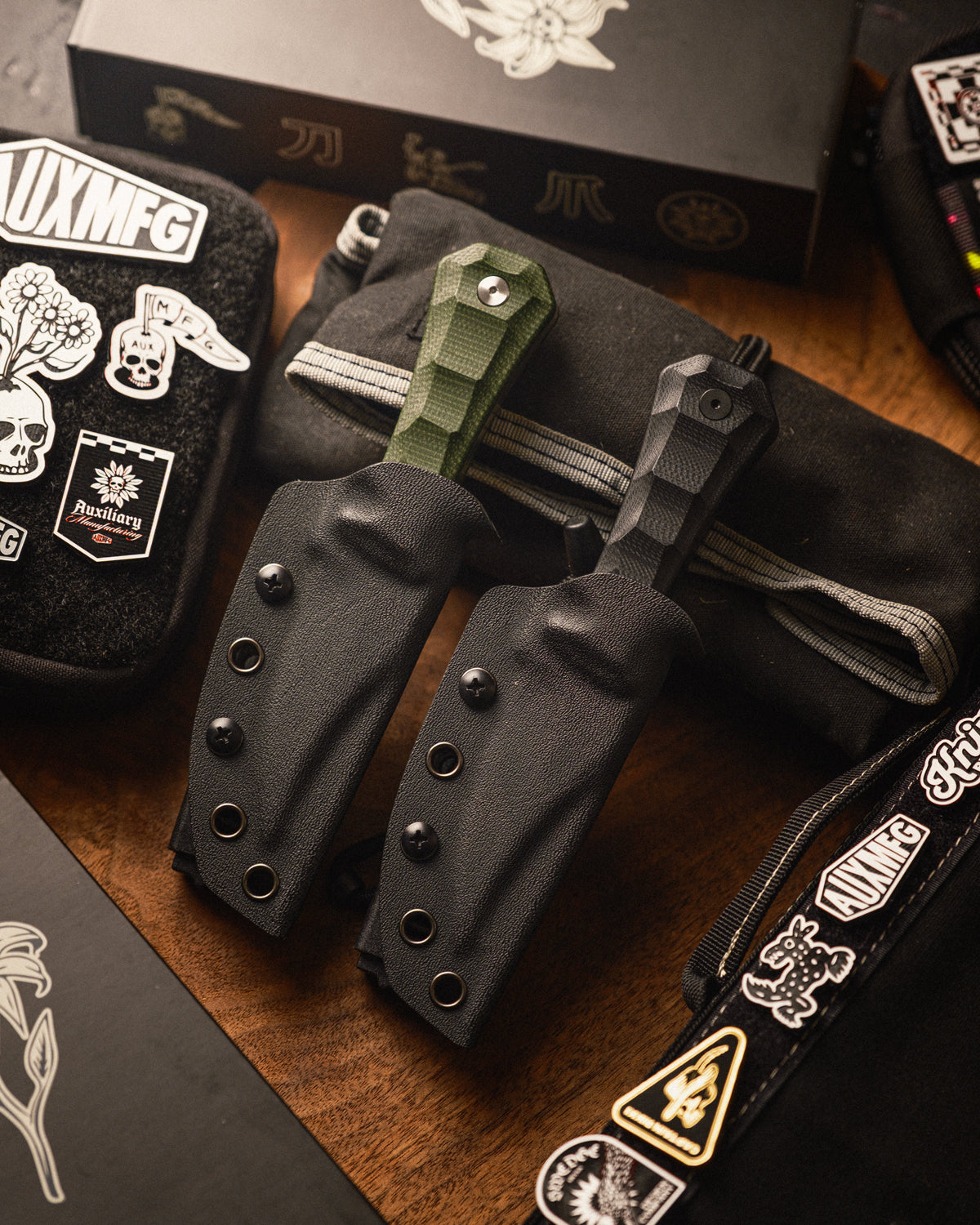 Pocket Bowie Deadhead Fixed | Green Micarta 14C28N