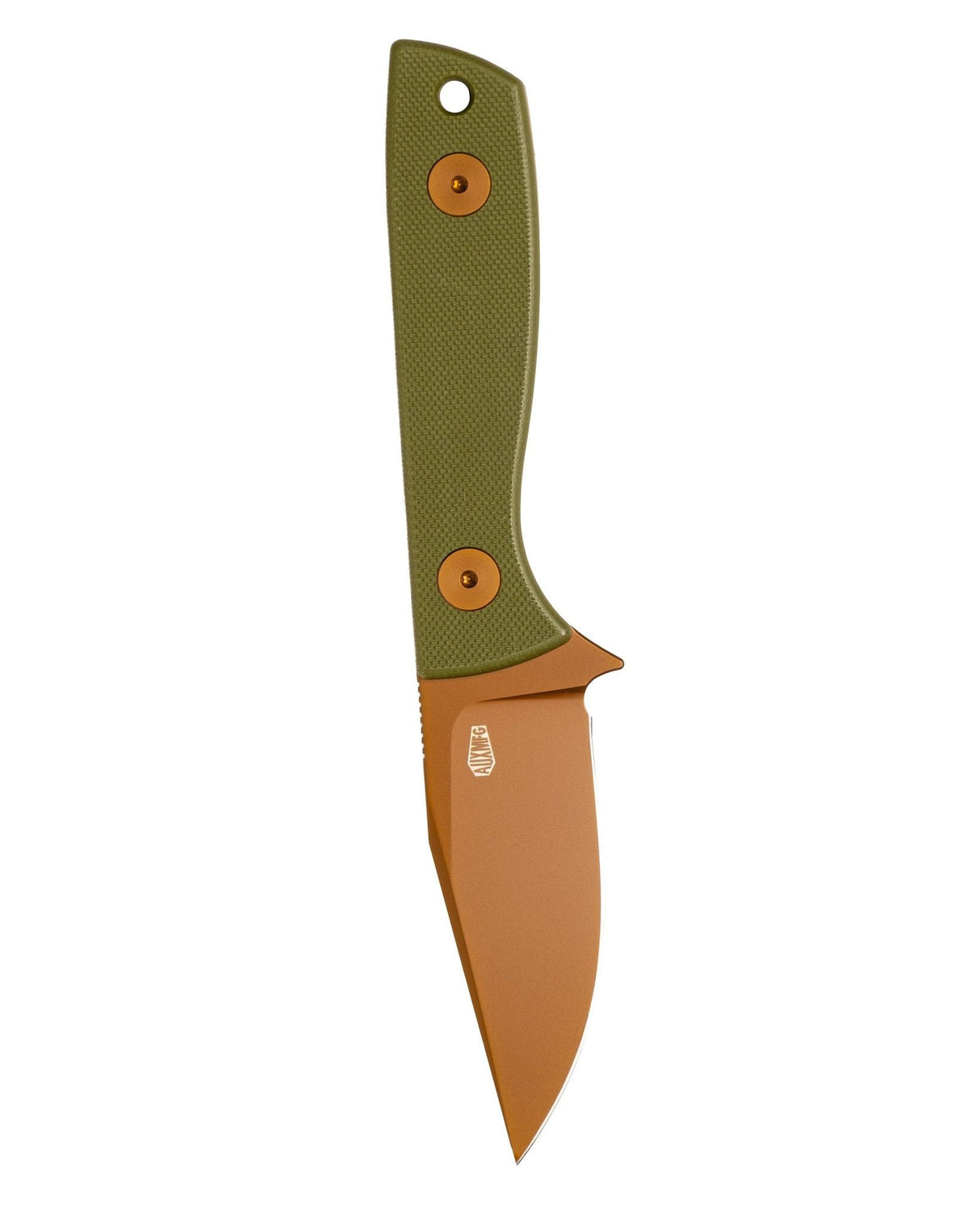 Runt XL Deadhead Fixed | Green G10 + Rose Gold PVD 14C28N