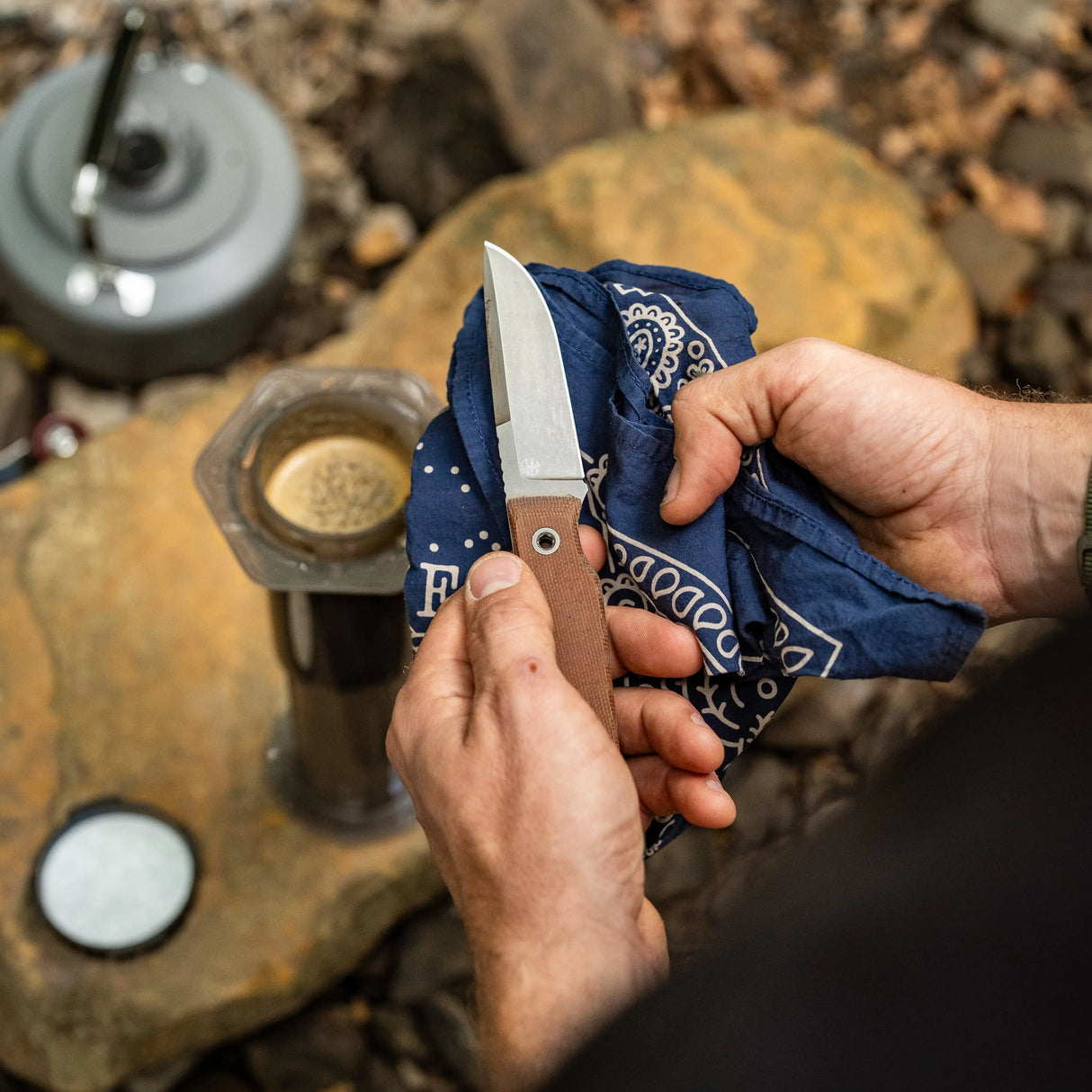 USA Signal Fixed Blade | Nitro-V + Natural Micarta