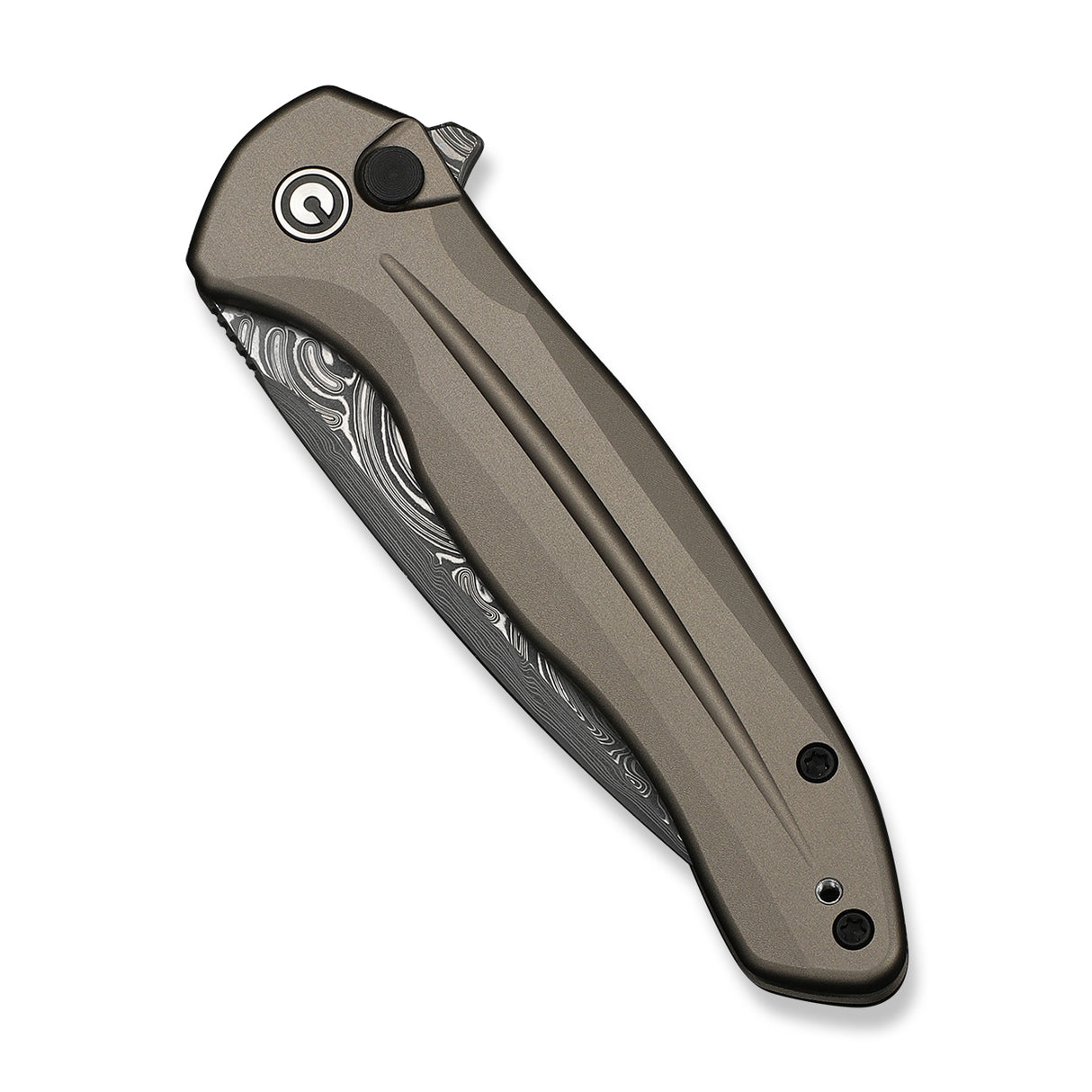 Kitefin Button Lock | Brown Grey Aluminium + Dama