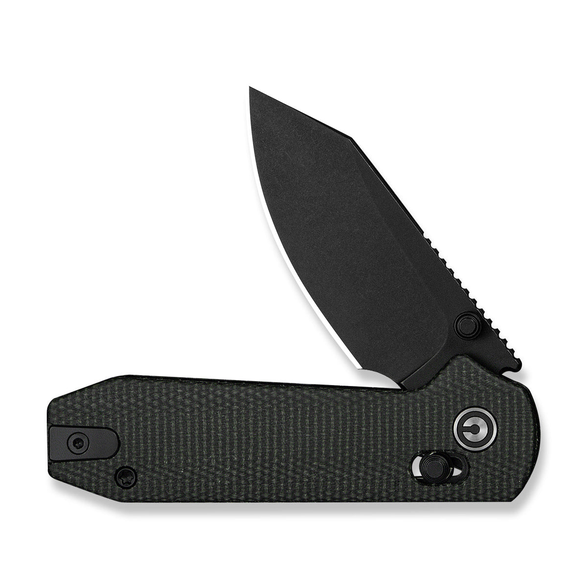 Lil Yonder | Dark Green Canvas Micarta + Blackwash 14C28N