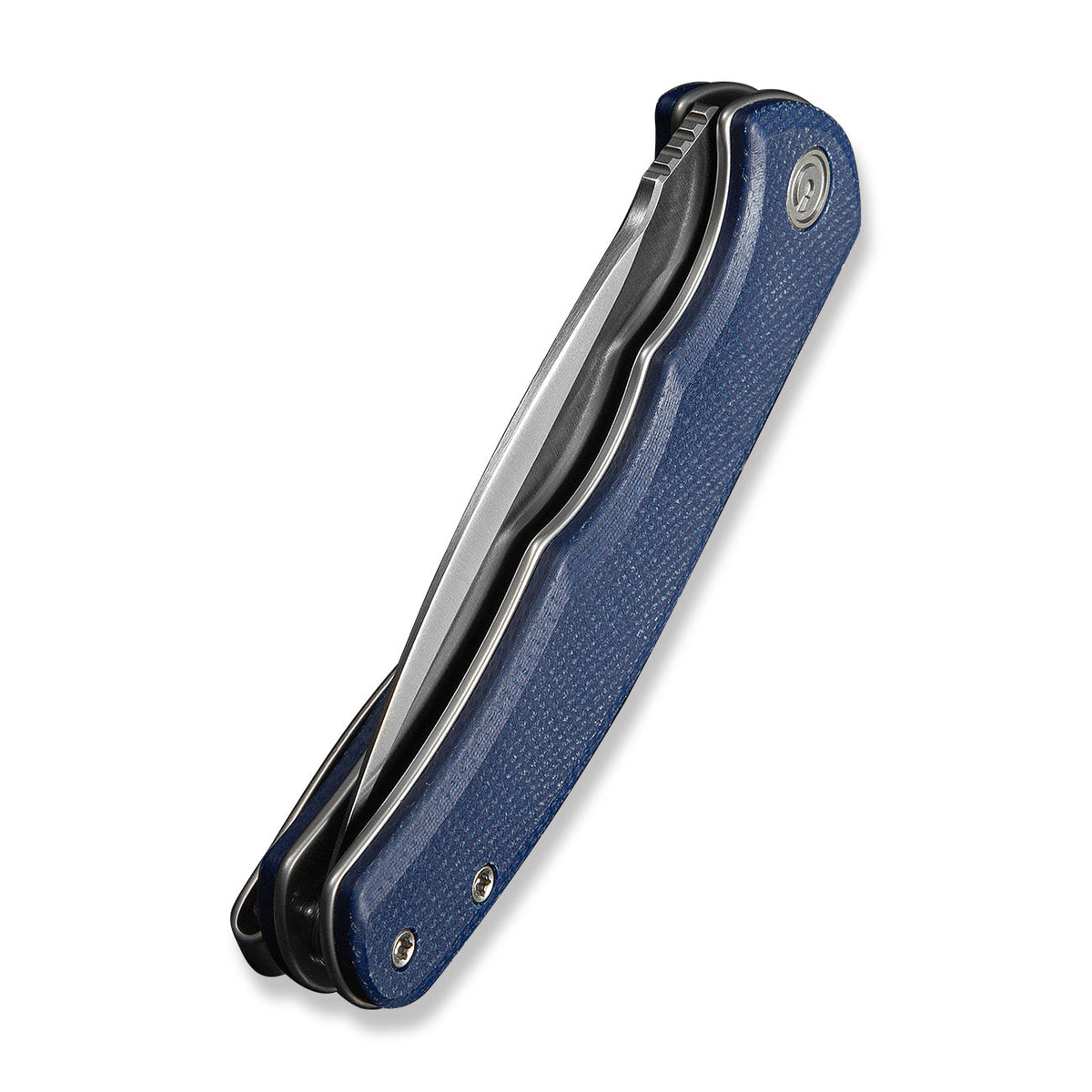 Mini Praxis | Blue Canvas Micarta + Satin D2