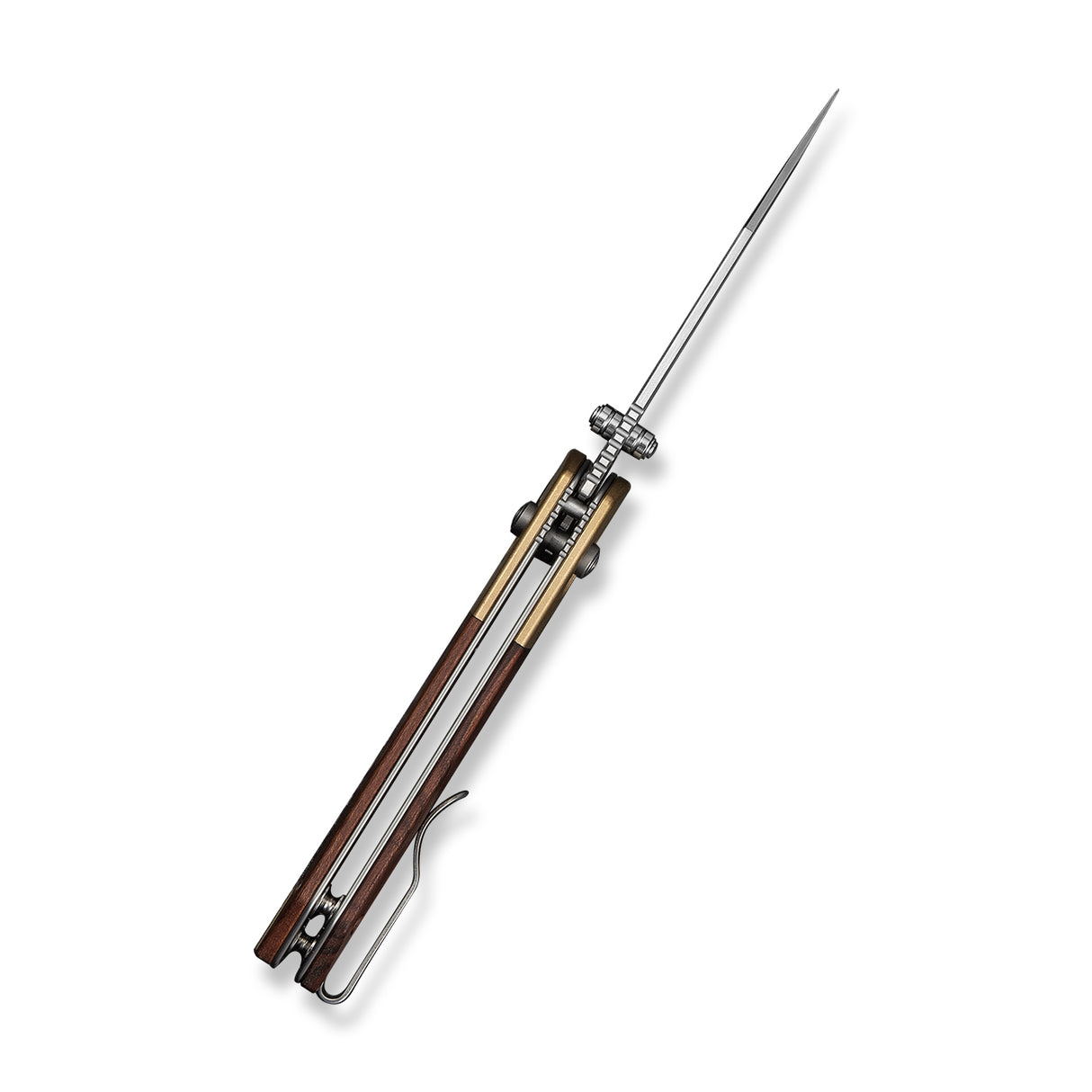Yonder Clip Point | Guibourtia Wood & Stonewashed Brass + Satin 14C28N