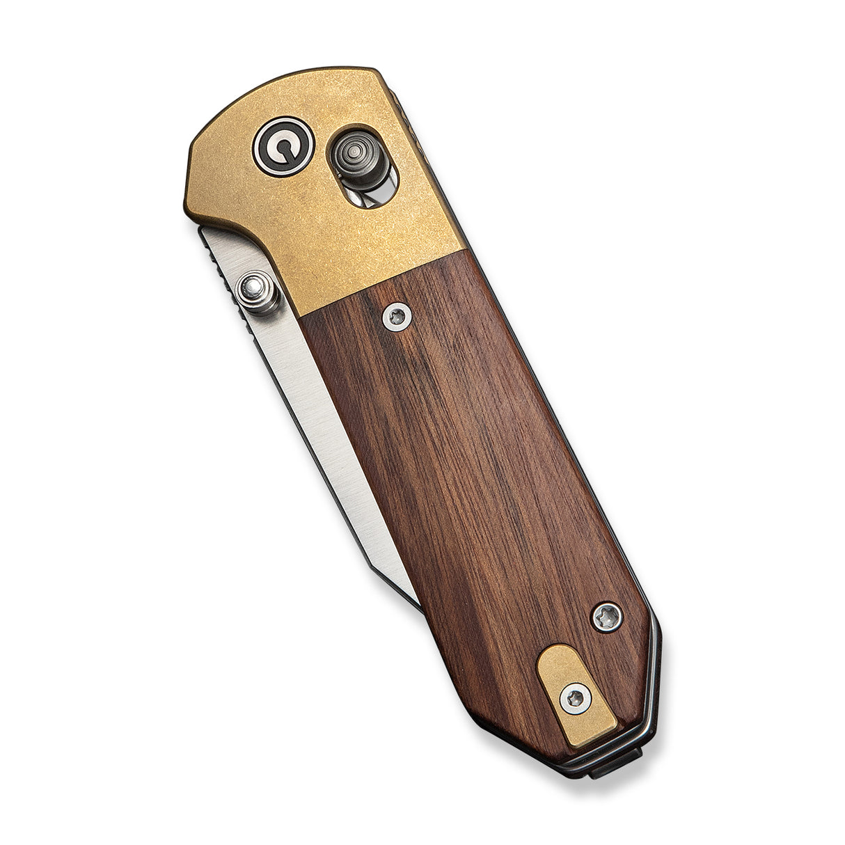 Yonder Clip Point | Guibourtia Wood & Stonewashed Brass + Satin 14C28N