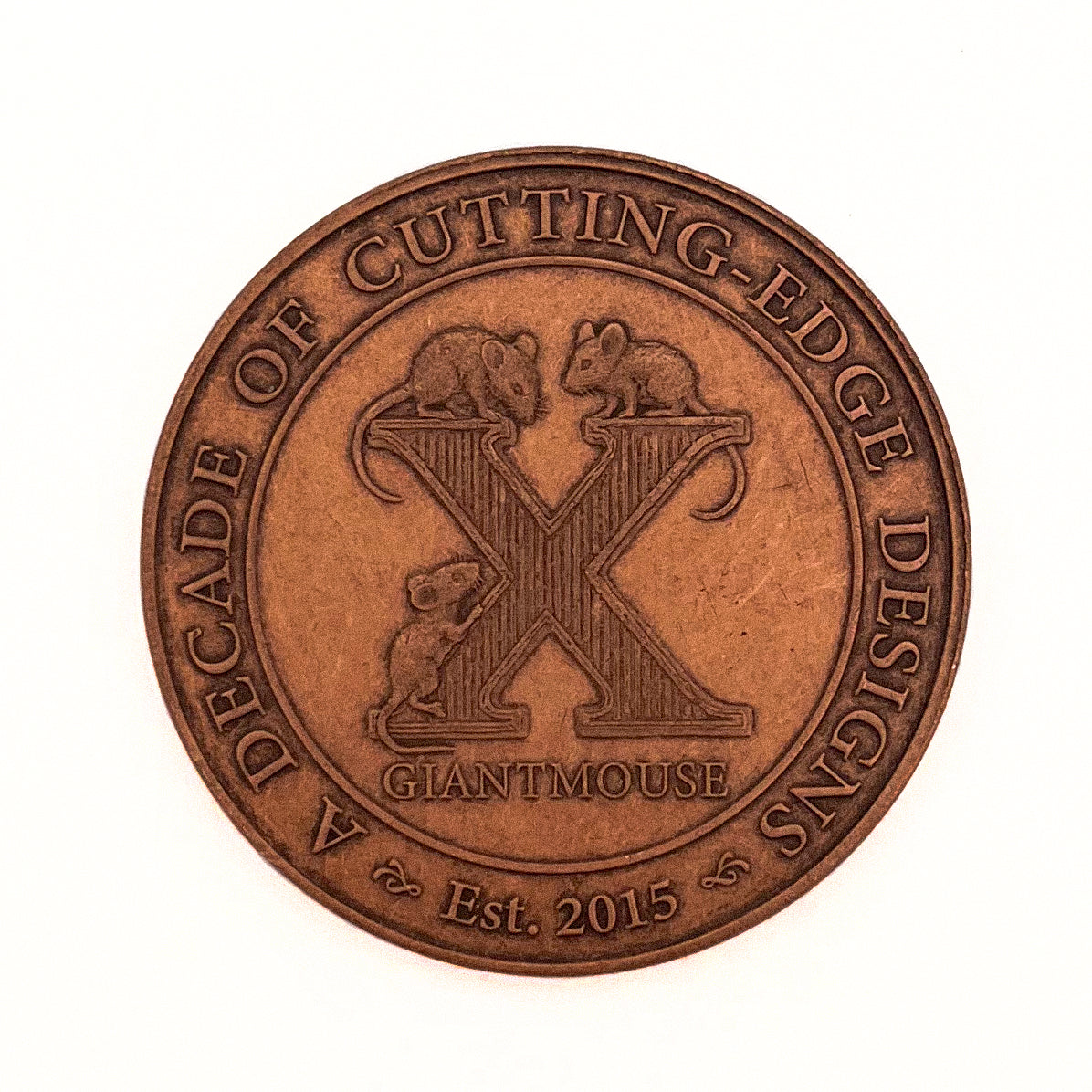 GiantMouse 10 Year Jubilee Coin | Antique Copper