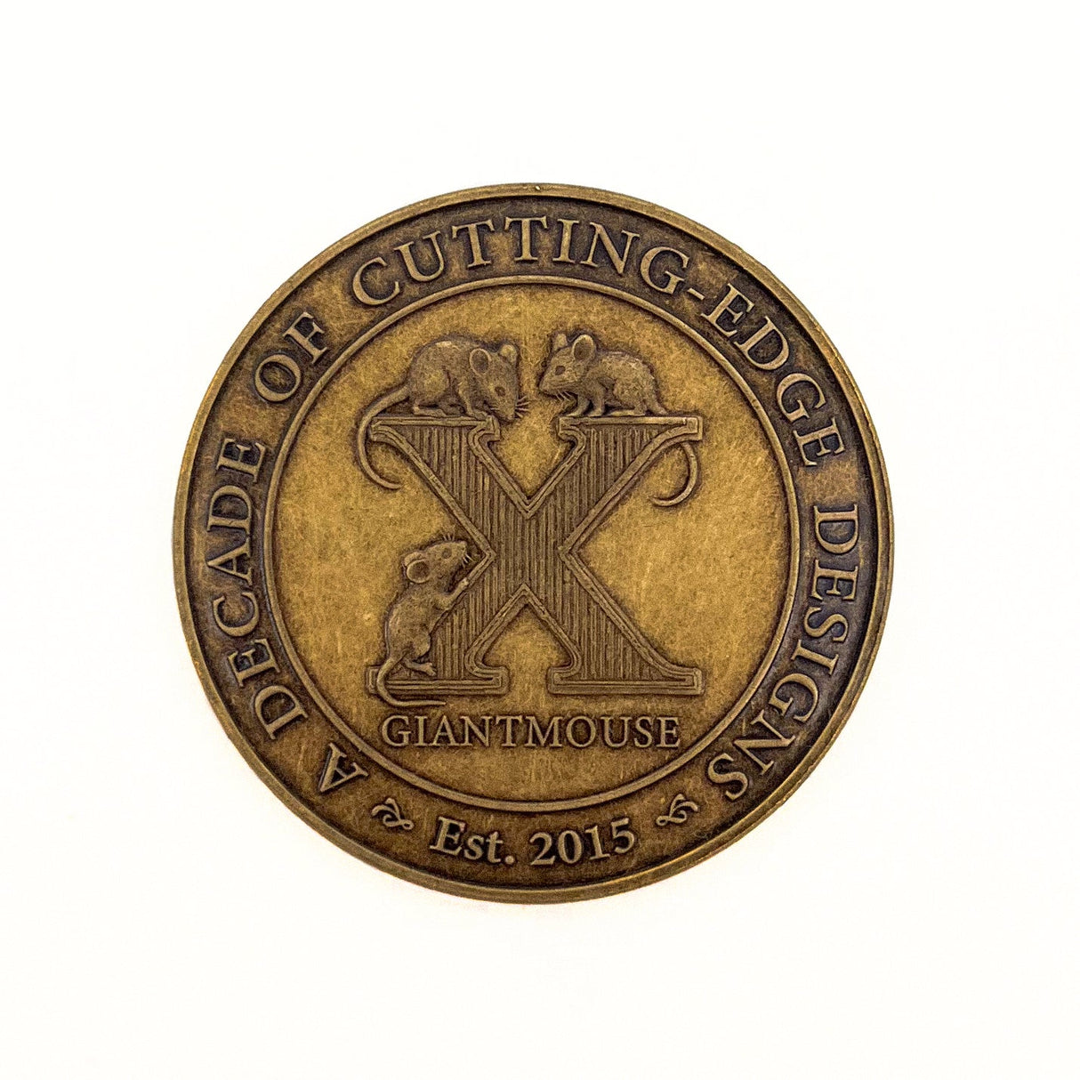 GiantMouse 10 Year Jubilee Coin | Antique Brass