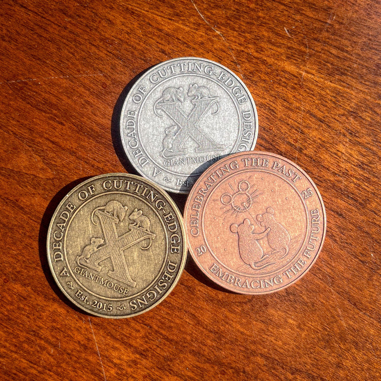 GiantMouse 10 Year Jubilee Coin | Antique Brass