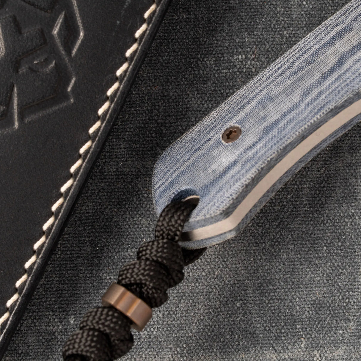 Collusion - J.W.Kollab Fixed Blade | Blue Linen Micarta