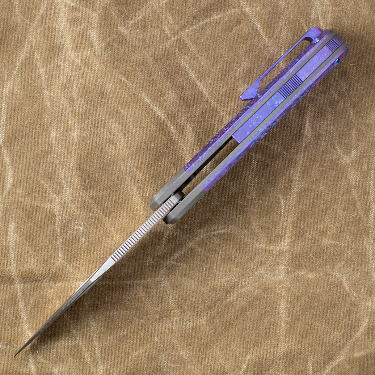 Scuffle - Bolster Lock | Titanium Crystalized Blurple + Belt Satin S90V