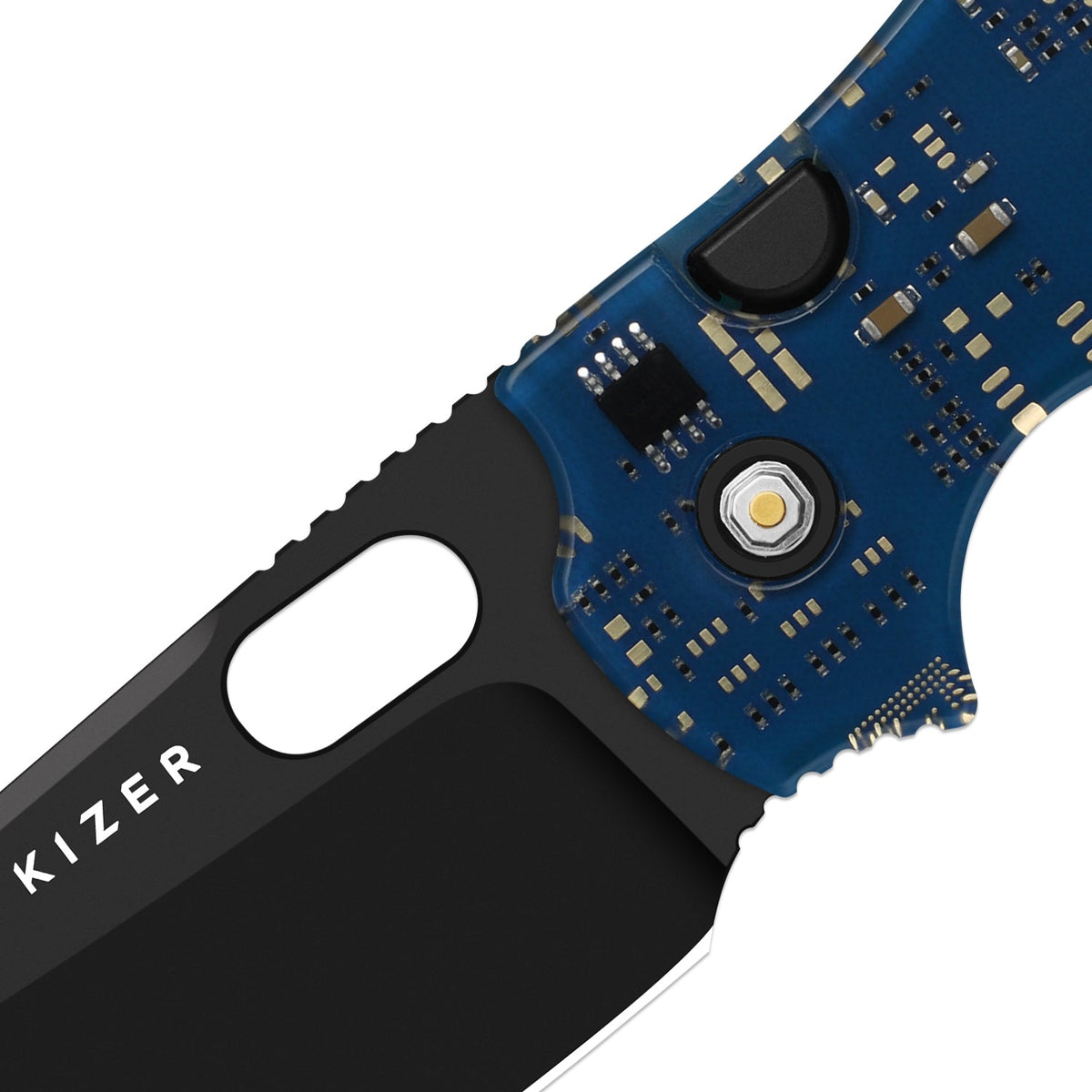 C01C 2.9 BS PCB | Blue Resin + Black PVD S35VN