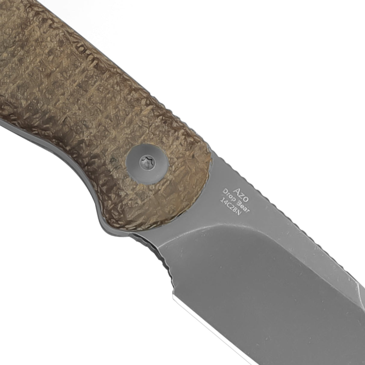 Drop Bear Fixed Blade | Drop Point 14C28N + Burlap Micarta
