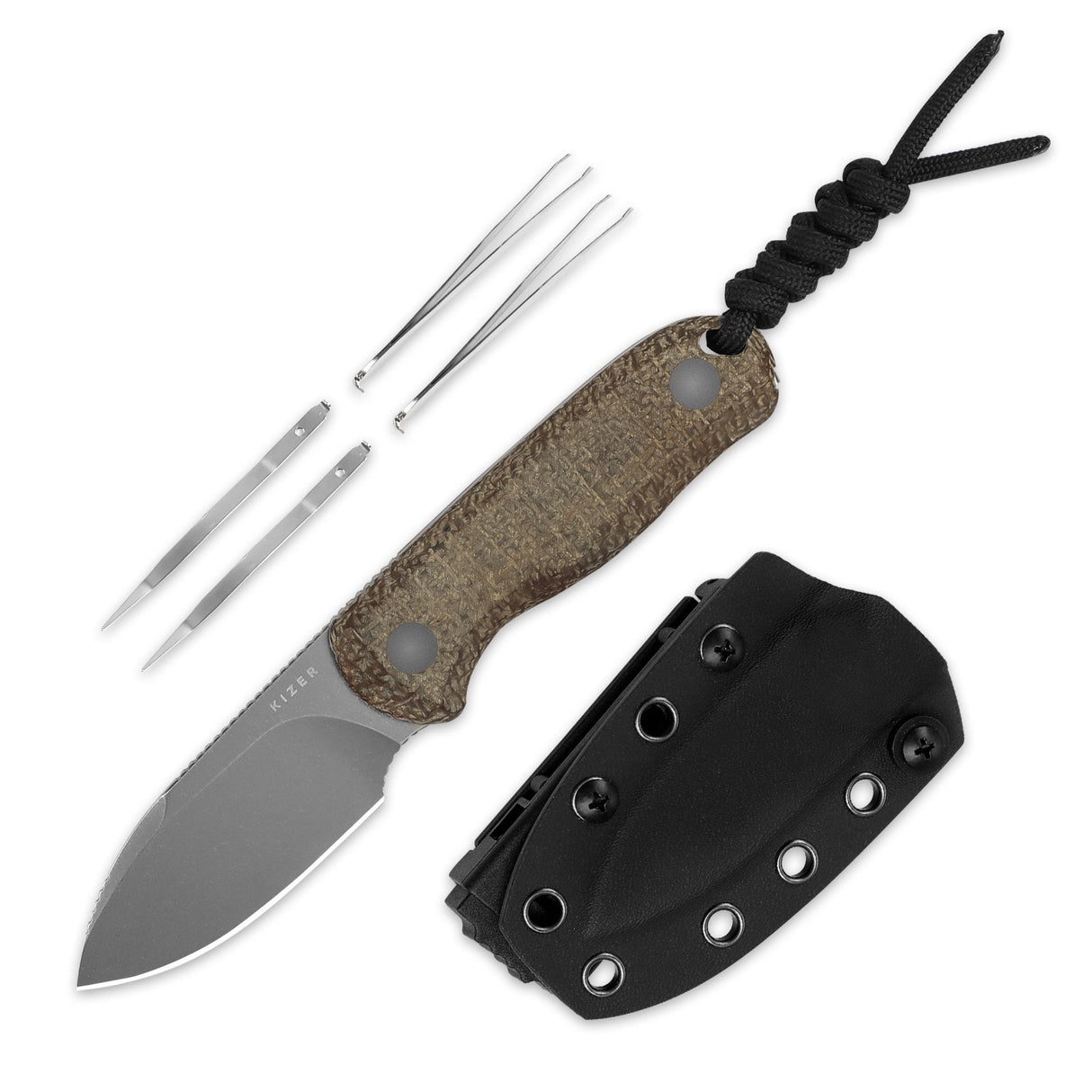 Drop Bear Fixed Blade | Drop Point 14C28N + Burlap Micarta