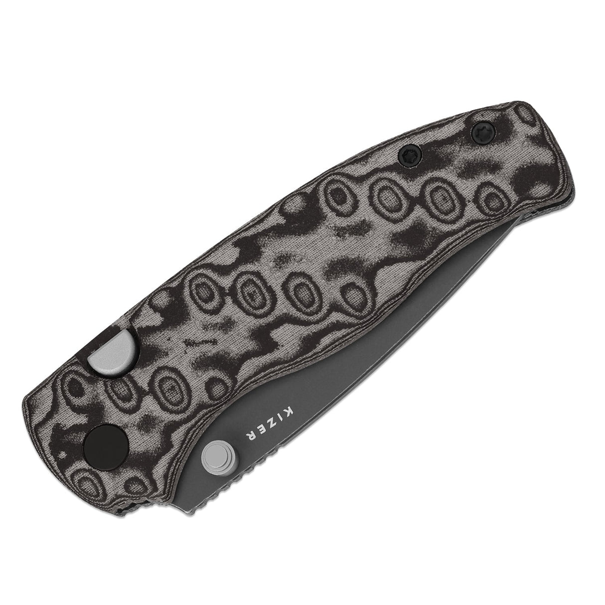 Glaux | Black Vortex Micarta + Grey SW PVD 14C28N