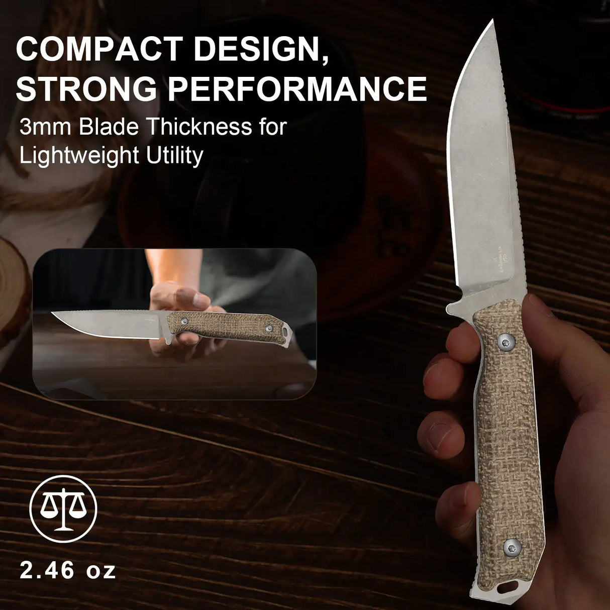 Begleiter Fix | CPM-3V + Burlap Micarta