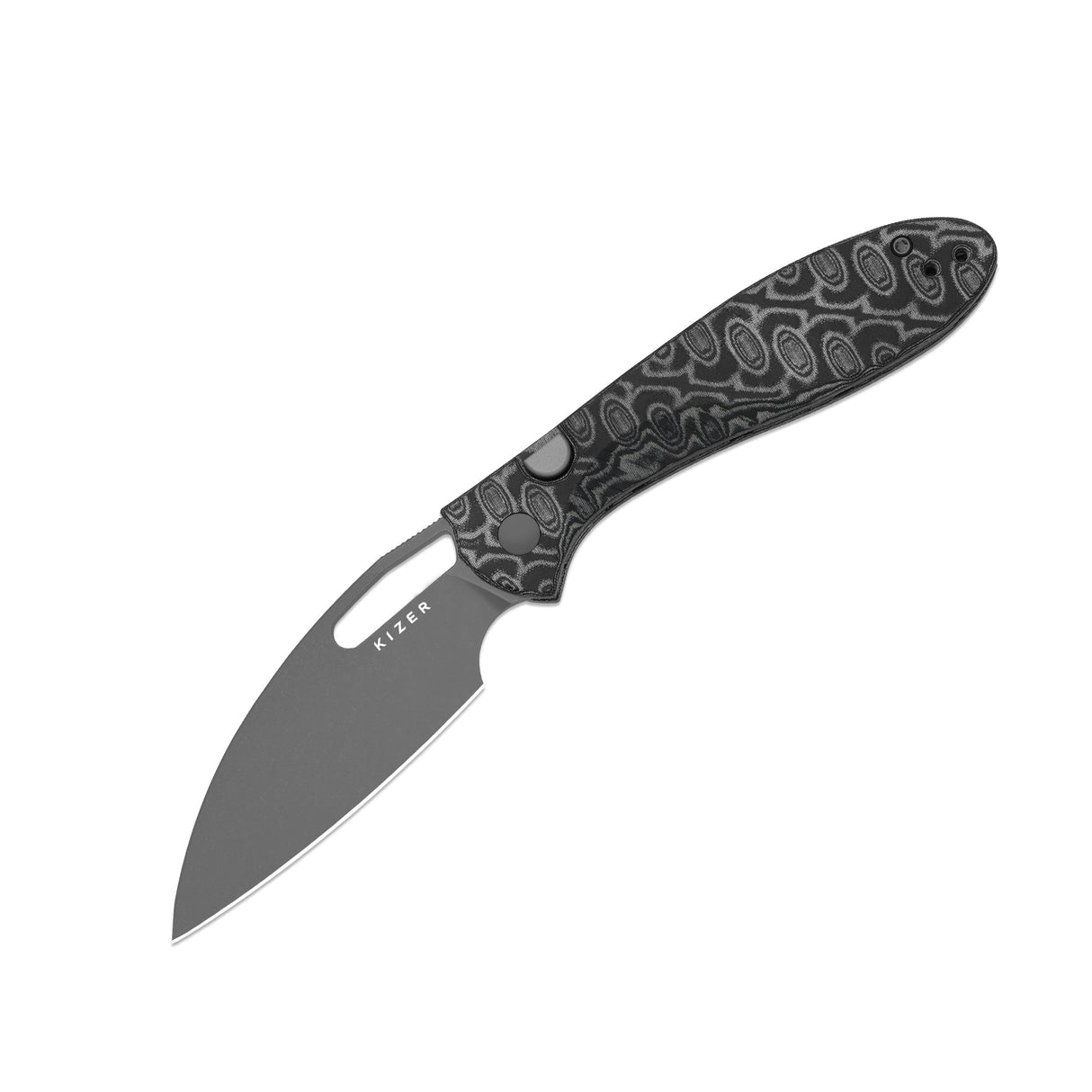 Masu | Black Vortex Micarta + Grey PVD 14C28N