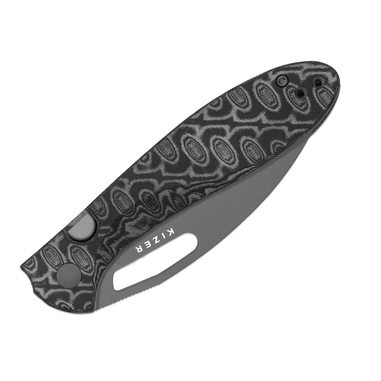 Masu | Black Vortex Micarta + Grey PVD 14C28N