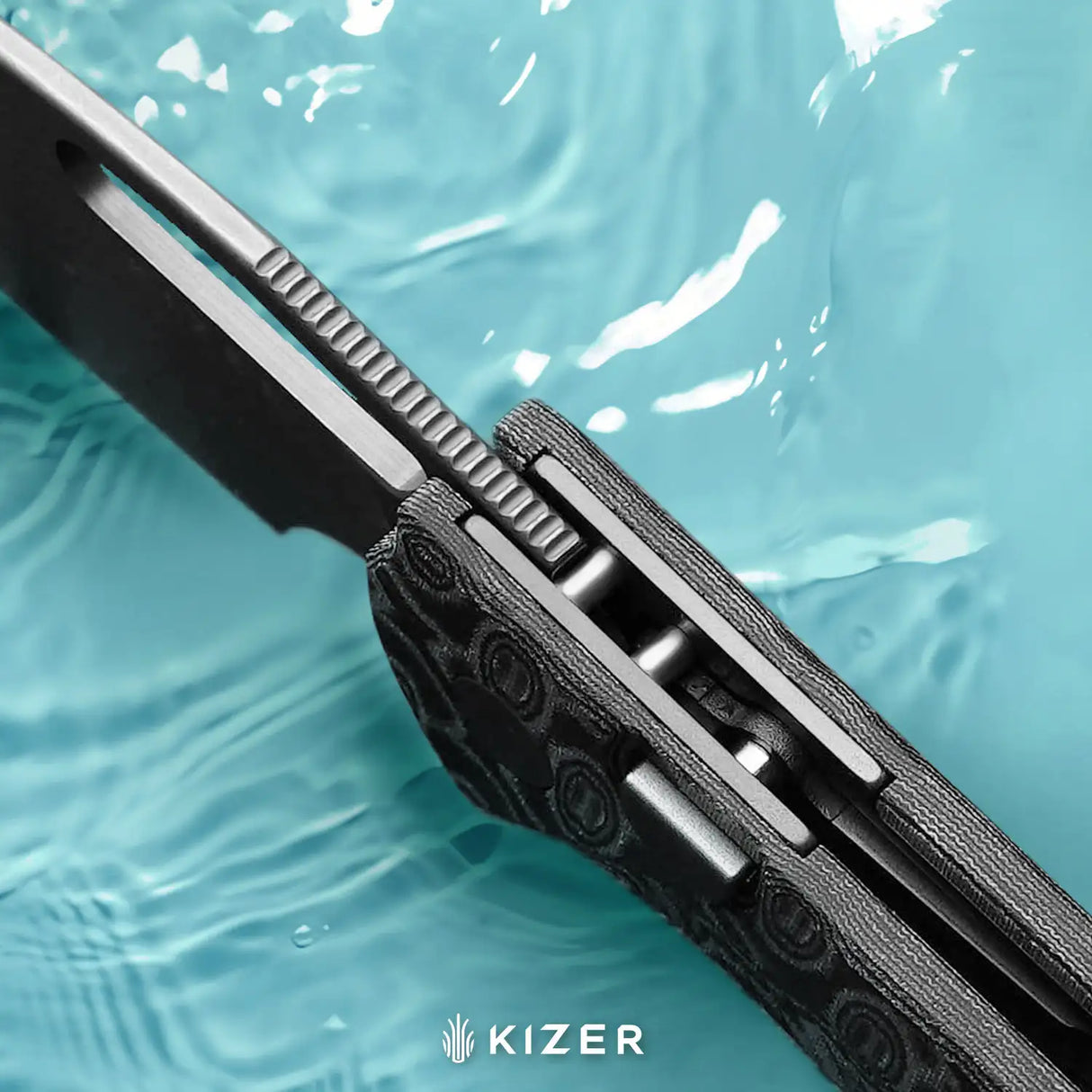 Masu | Black Vortex Micarta + Grey PVD 14C28N