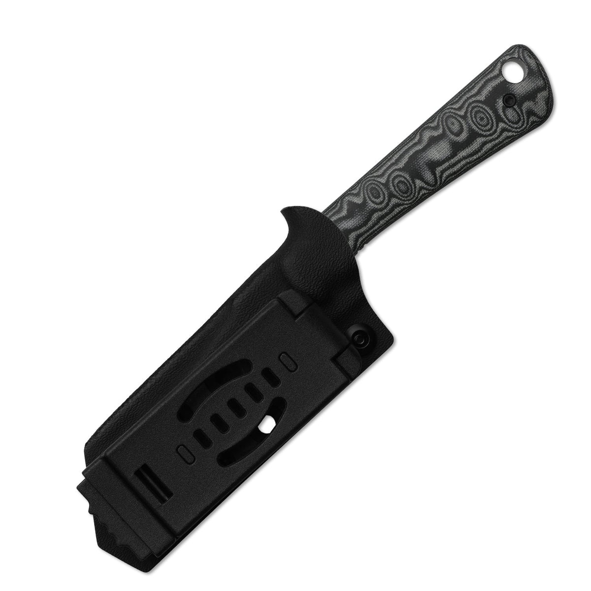 MiCrow | Black Vortex Micarta + Stonewash Gray PVD AEB-L