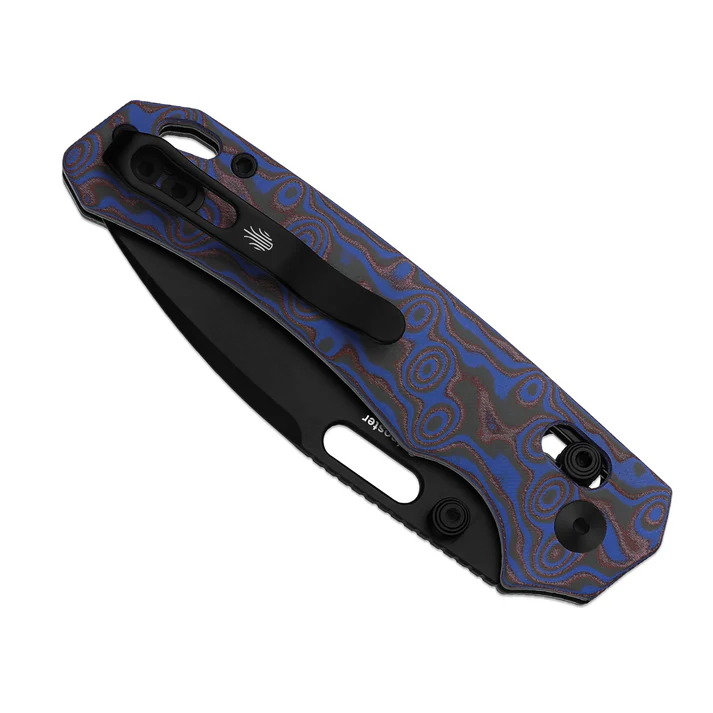 Outposter | Blue Vortex Micarta + Black PVD Nitro-V