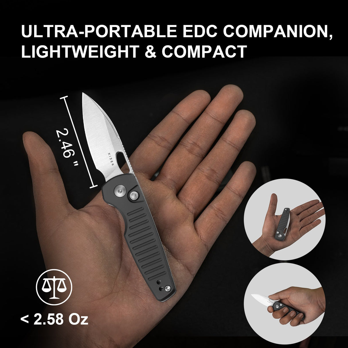 Parakeet | Drop point Nitro-V + Grey Aluminium