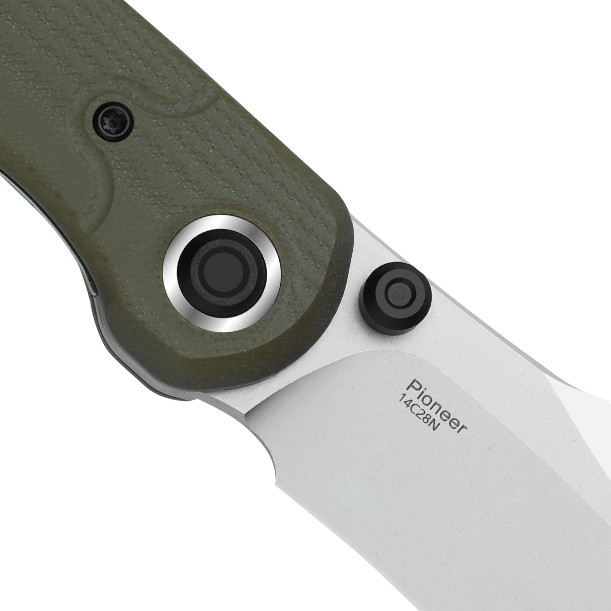 Pioneer | Green G10 + Clip Point 14C28N