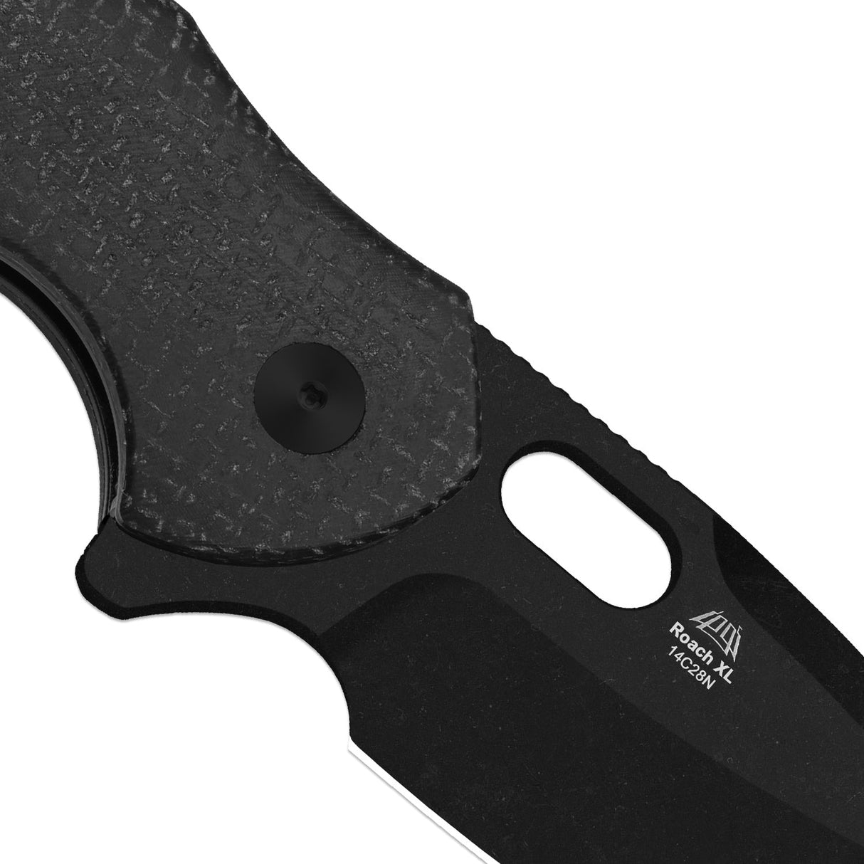 Roach XL | Black Burlap Micarta + Blackwash 14C28N