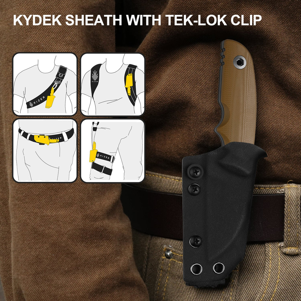 Snick | Brown & Black G10 + Grey Stonewashed AEB-L