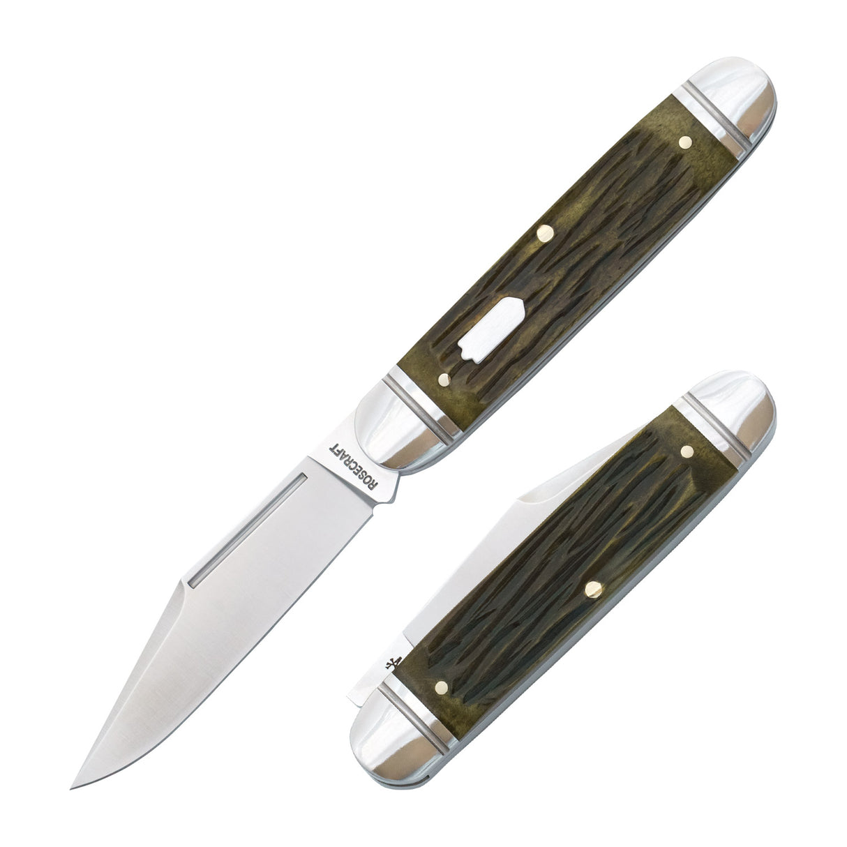 Birchfield Camp Jack Green Jigged Bone Slipjoint - RCT034-GJB