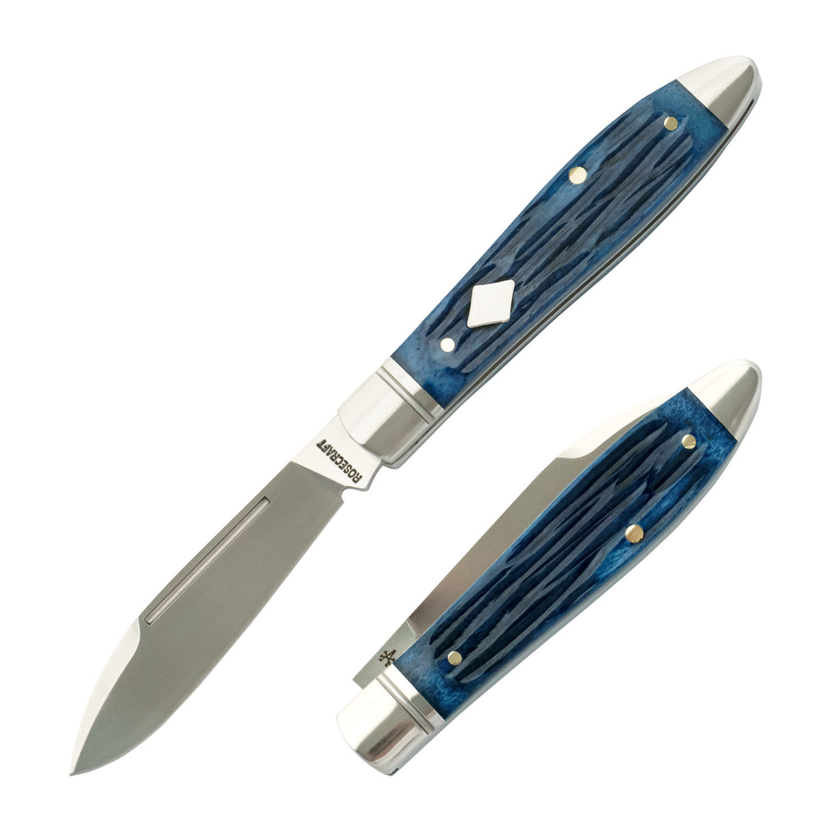Tanasi Lake Tear Drop | Blue Jigged Bone Slipjoint - RCT017-BJB