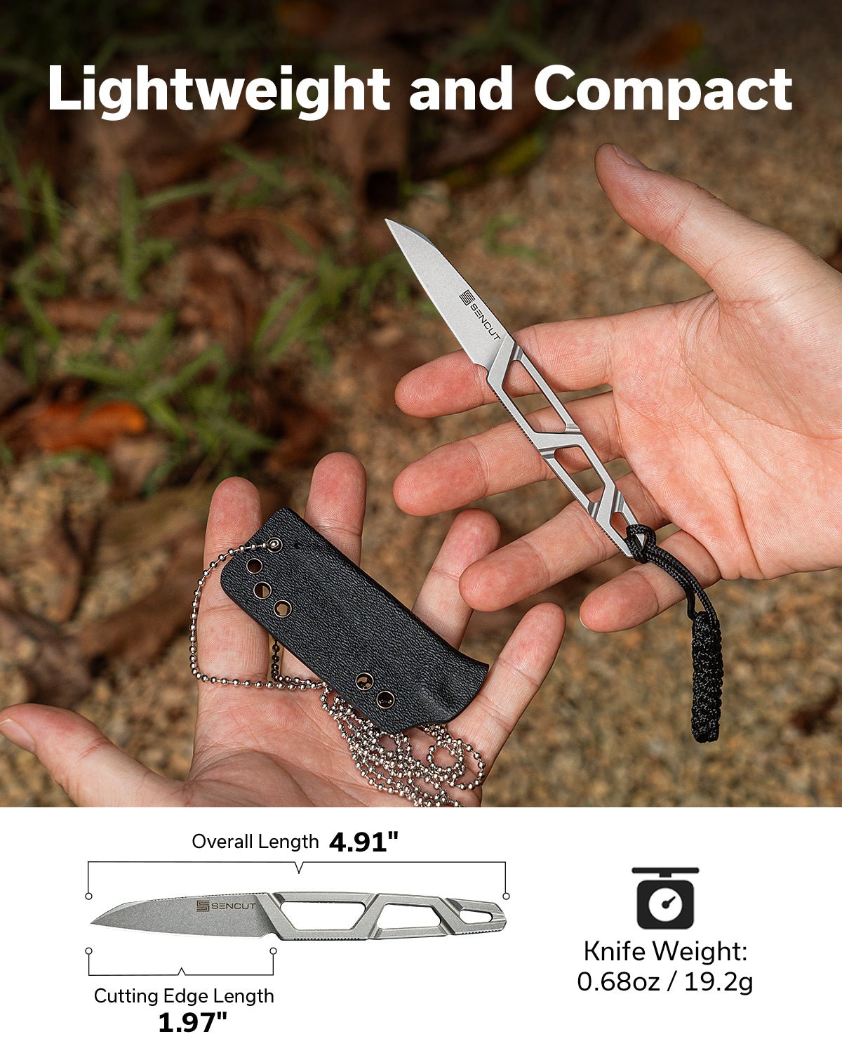 Texo - Fixed Blade | Skeletonised Stonewash 9Cr18MoV