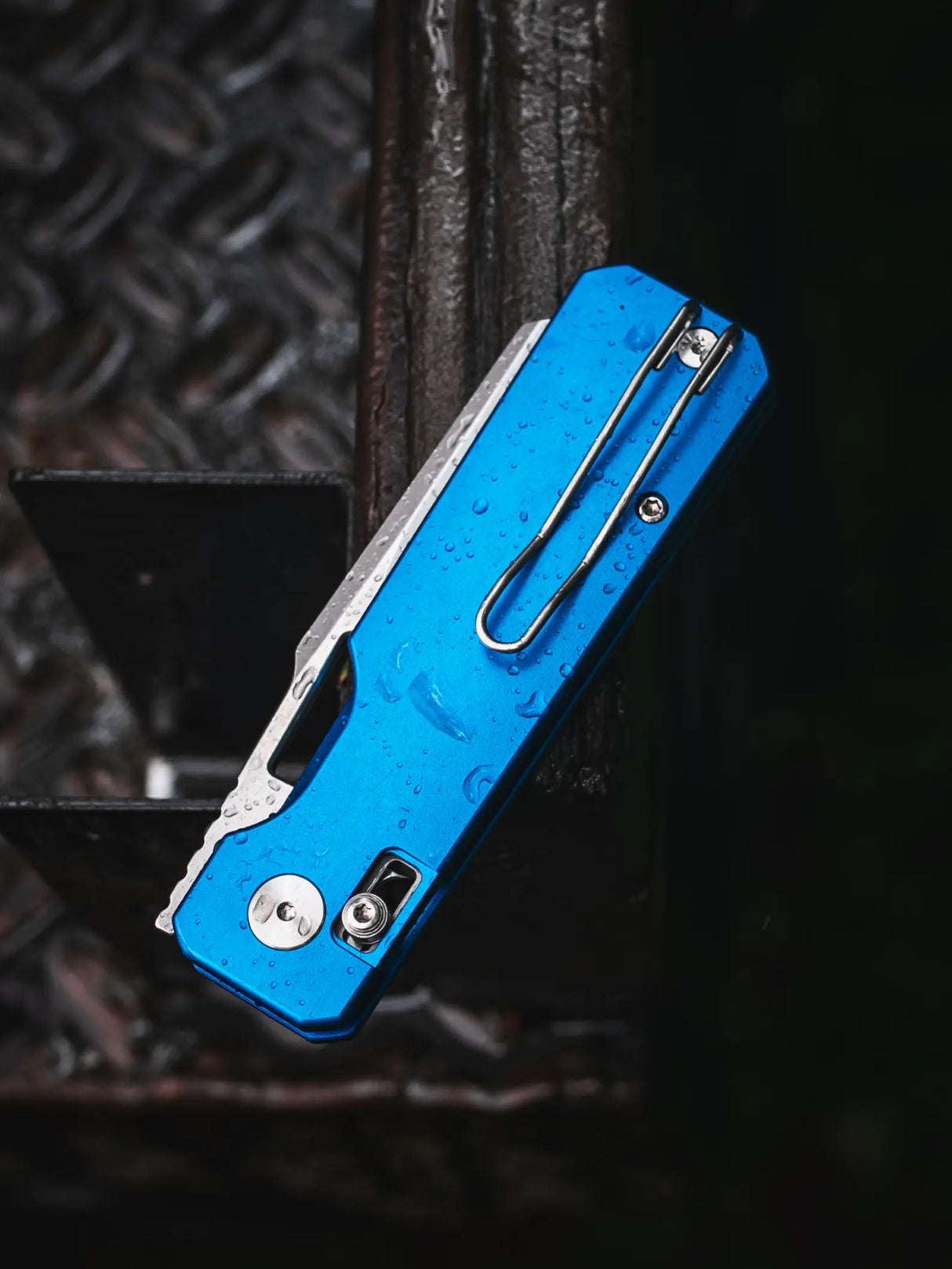 Aura Talon | Blue Aluminium + Stonewash 14C28N