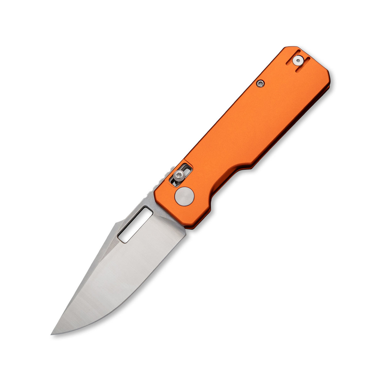 Aura Drop Point | Orange Aluminium + Machine Satin 14C28N