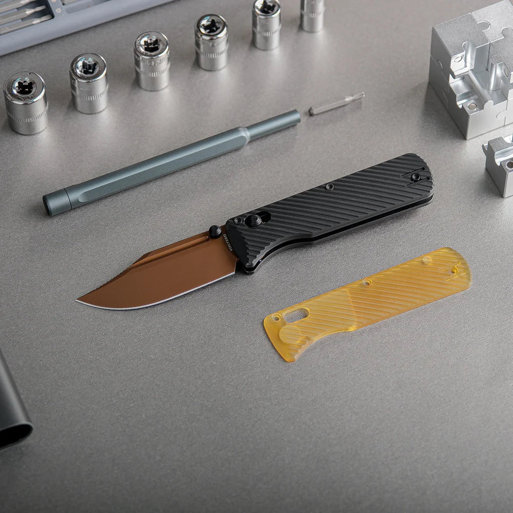 Vombat Handle Scales - Orange Aluminium