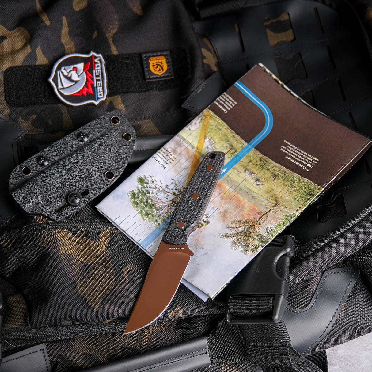 Mink - Fixed Blade | Black G10 + Copper Dune 14C28N - D0106