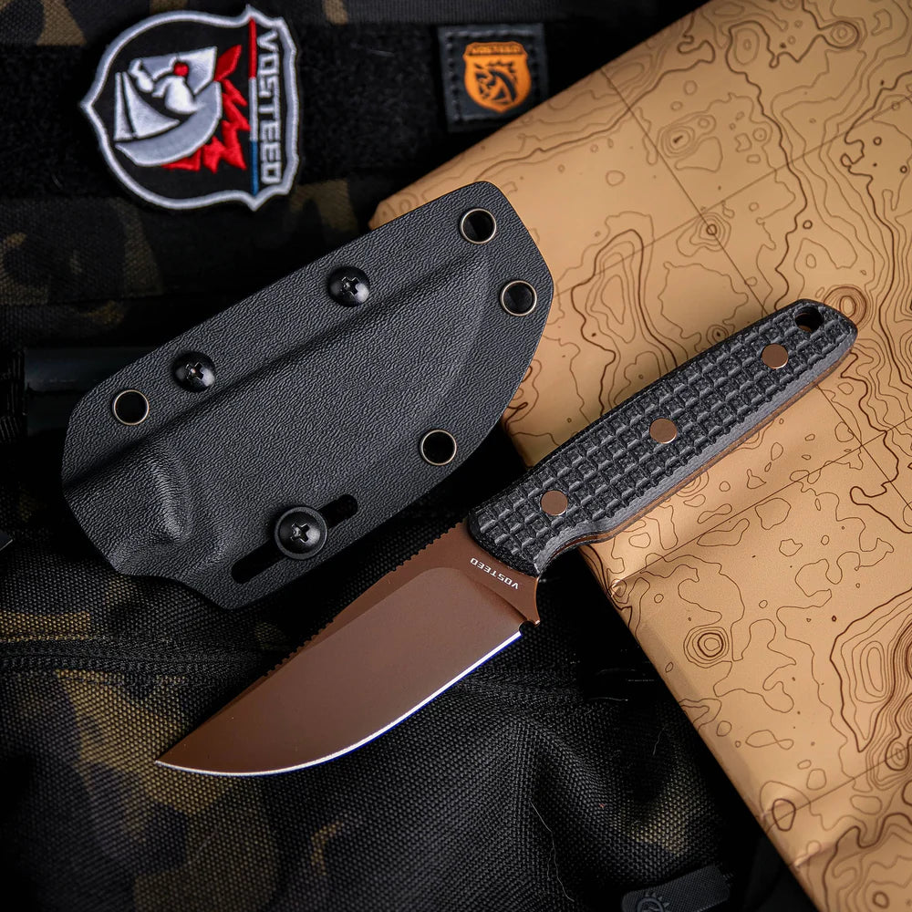 Mink - Fixed Blade | Black G10 + Copper Dune 14C28N - D0106