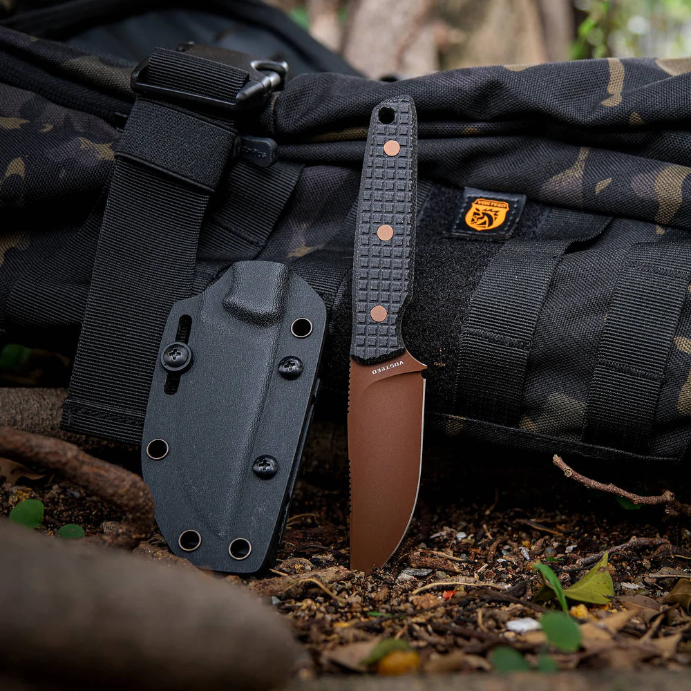 Mink - Fixed Blade | Black G10 + Copper Dune 14C28N - D0106