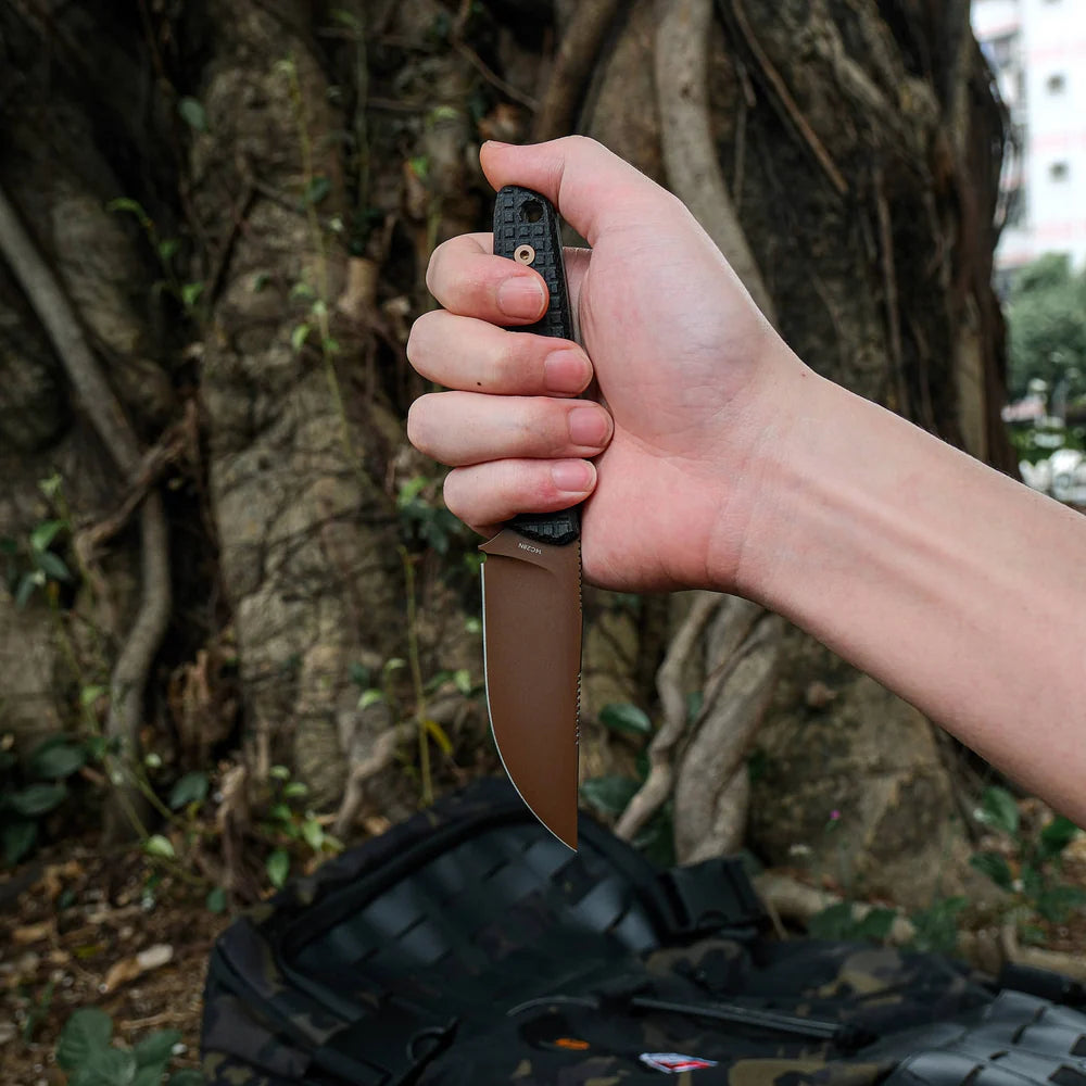 Mink - Fixed Blade | Black G10 + Copper Dune 14C28N - D0106