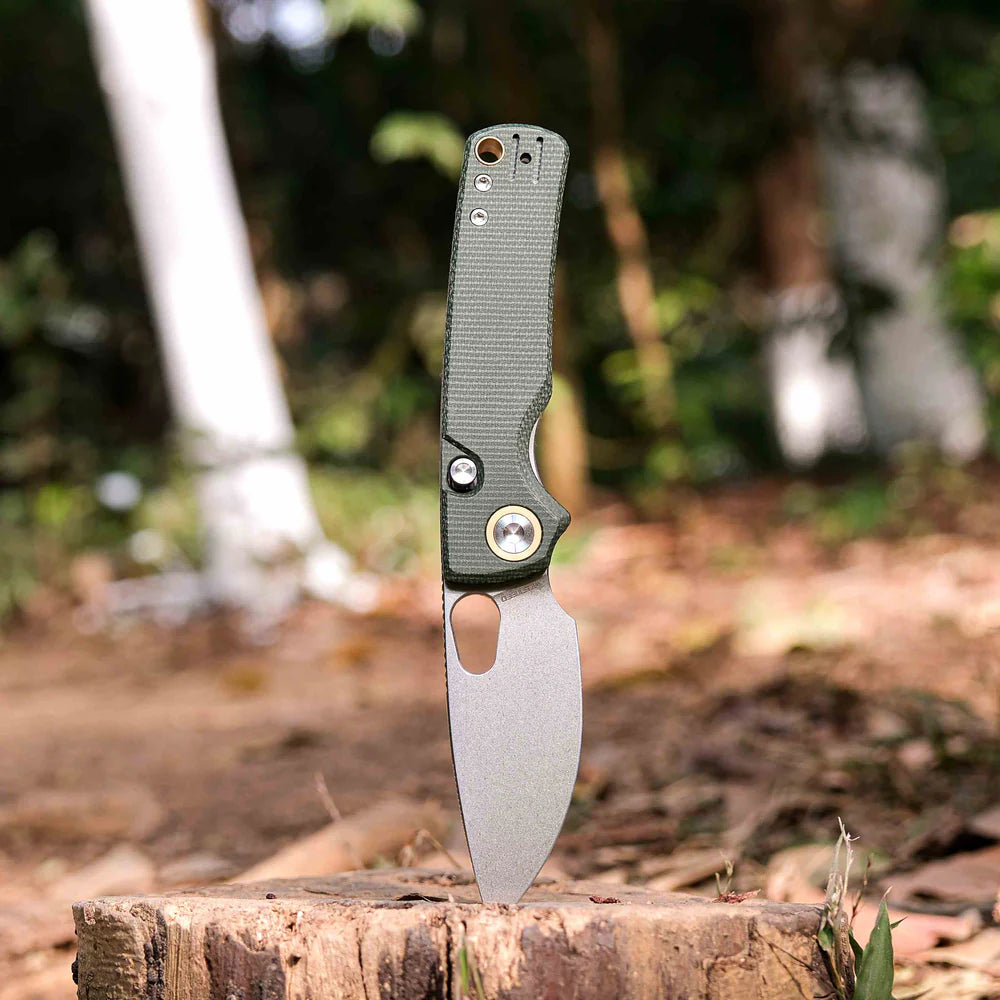 Porcupine | Green Micarta + Stonewash 14C28N - A2603