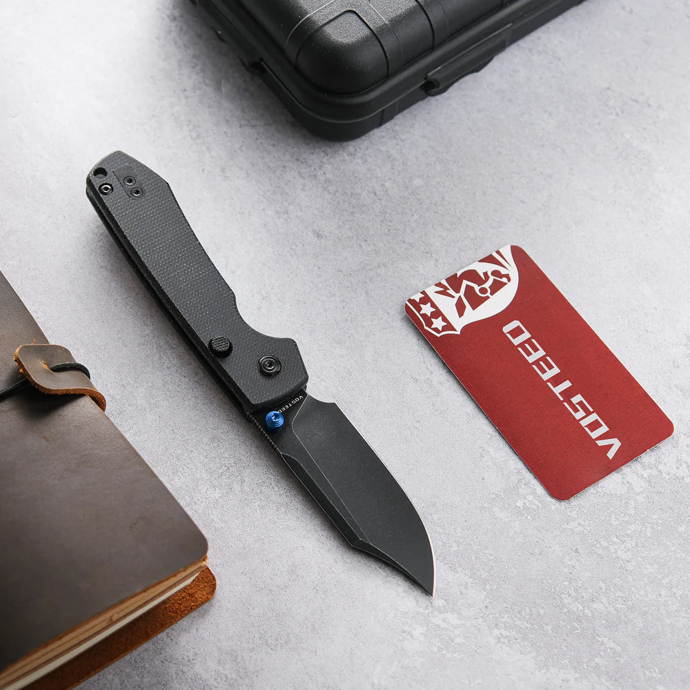 Raccoon - Top Liner Lock | Black Micarta + 14C28N Bowie - A2910