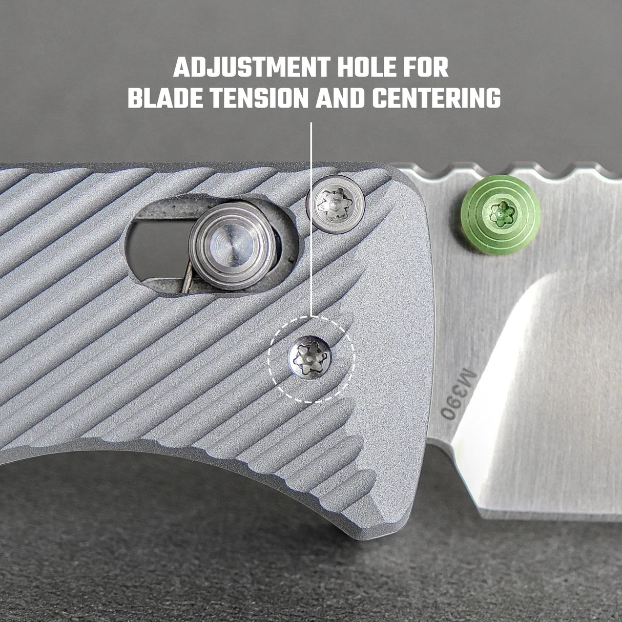 Vombat | Grey Aluminium + M390 Drop Point - A4104