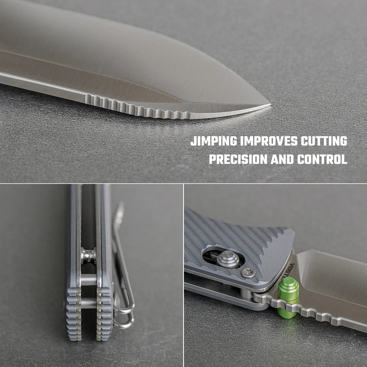 Vombat | Grey Aluminium + M390 Drop Point - A4104