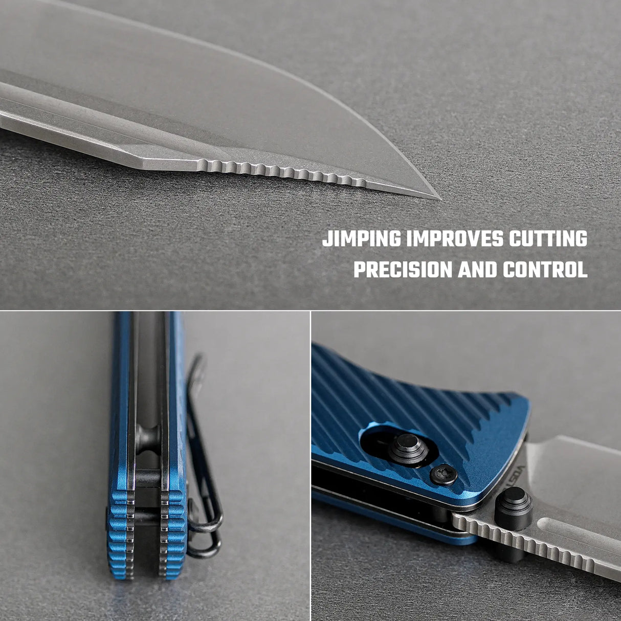 Vombat | Blue Aluminium + M390 Clip Point- A4108