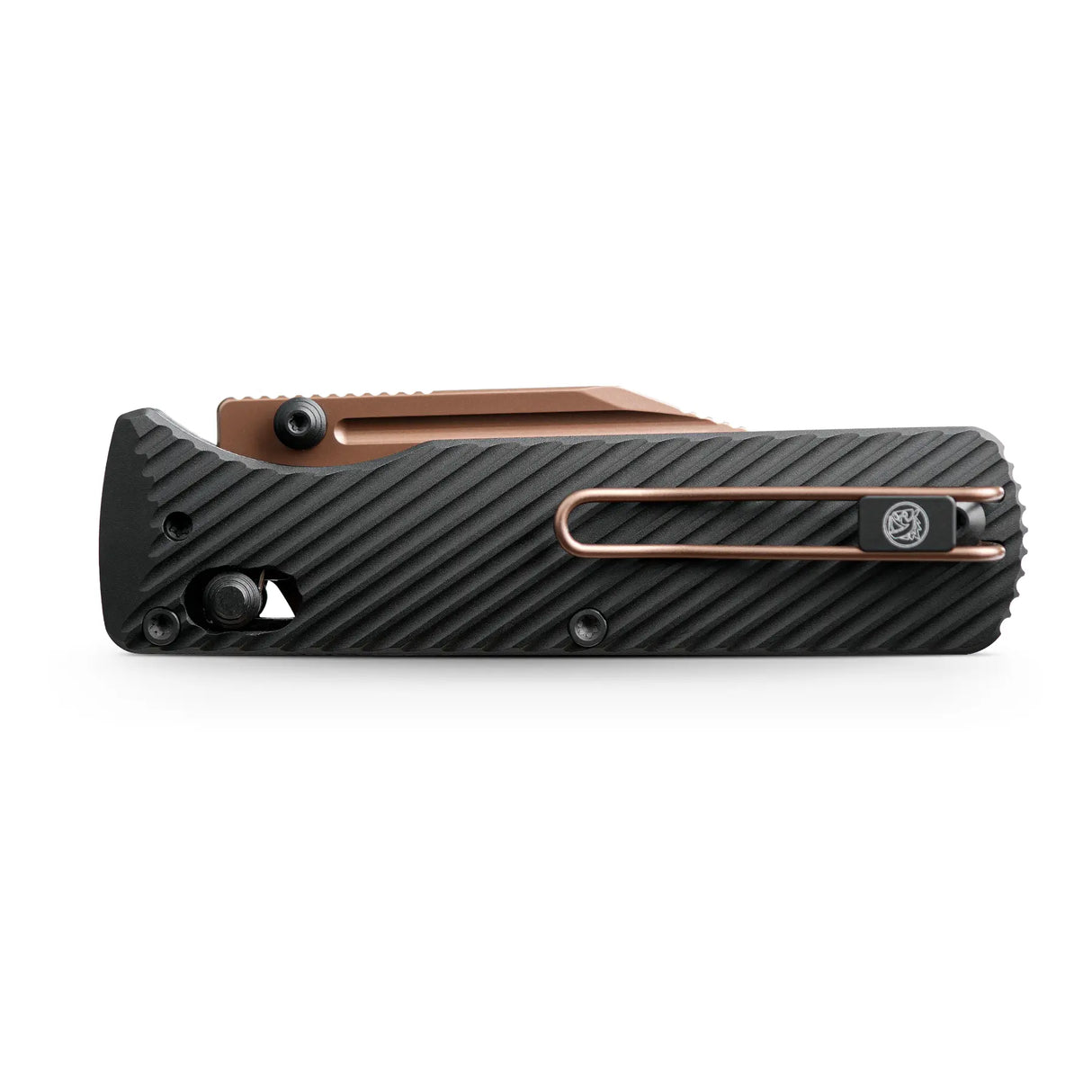 Vombat | Black Aluminium + Copper Dune M390 Clip Point - A4106