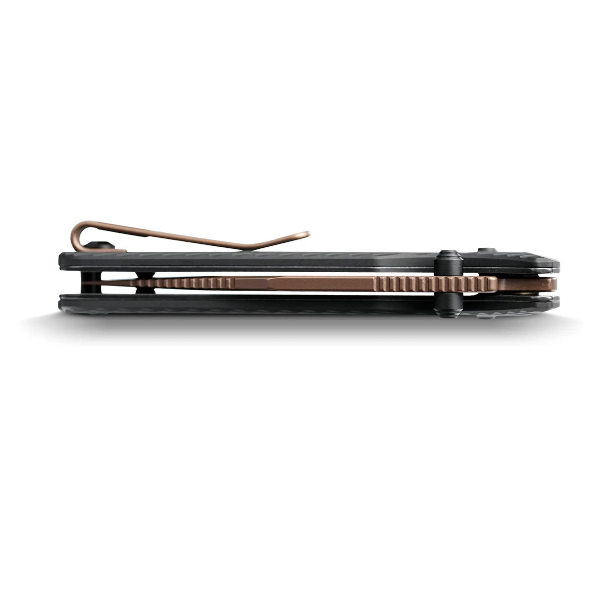 Vombat | Black Aluminium + Copper Dune M390 Clip Point - A4106