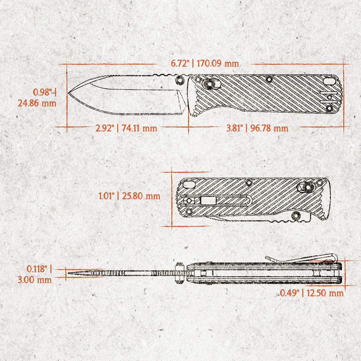 Vombat | Blue Aluminium + M390 Drop Point - A4103