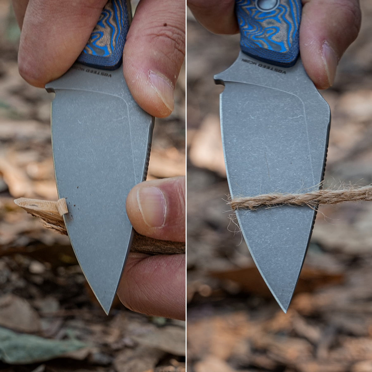 Inferno | Blue Ocean Micarta + Stonewash 14C28N - D0802